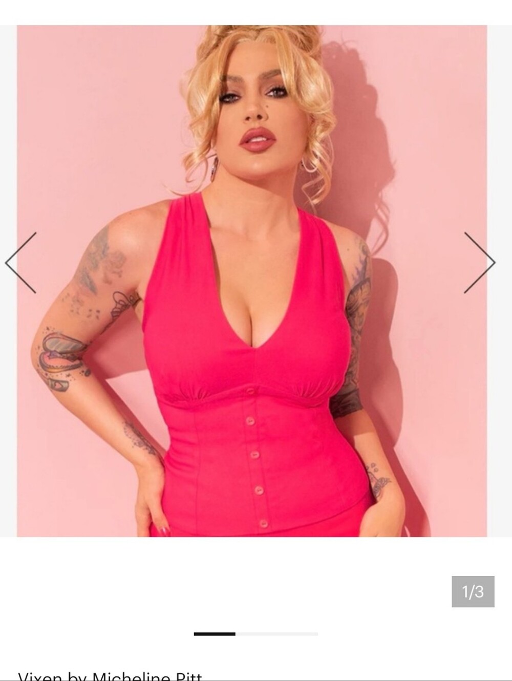 Vixen by Micheline Pitt True Romance Top in Candy Pink L